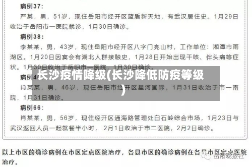 长沙疫情降级(长沙降低防疫等级)