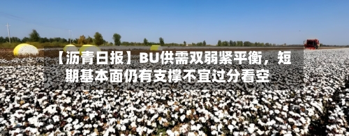【沥青日报】BU供需双弱紧平衡，短期基本面仍有支撑不宜过分看空