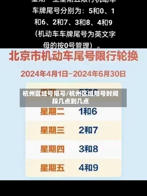 杭州区域号限号/杭州区域限号时间段几点到几点