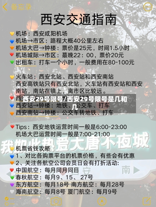 西安29号限号/西安29号限号是几和几