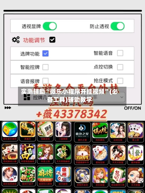 实测辅助“微乐小程序开挂视频”(必备工具)辅助教学