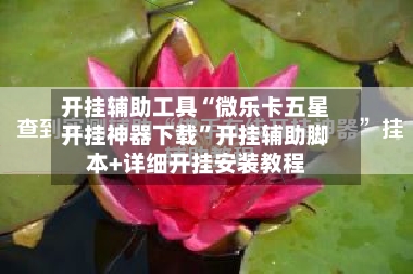 开挂辅助工具“微乐卡五星开挂神器下载”开挂辅助脚本+详细开挂安装教程