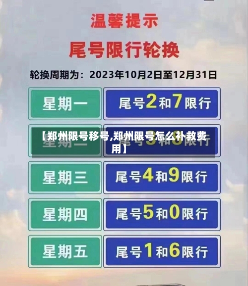 【郑州限号移号,郑州限号怎么补救费用】
