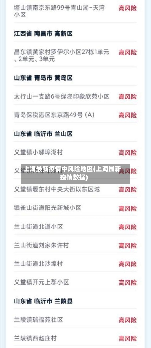 上海最新疫情中风险地区(上海最新疫情数据)